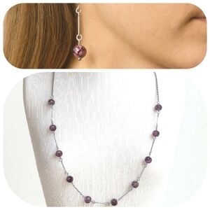 Custom Made Necklace & Earring Set Steel & Beads